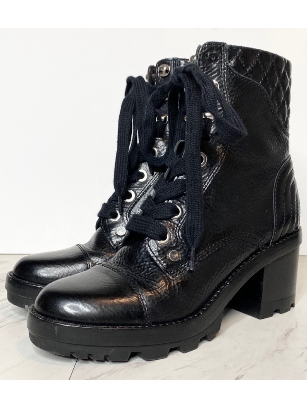 Marc Fisher Wyomi Lace Up Platform Leather Boot 6M